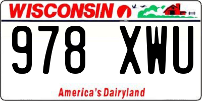 WI license plate 978XWU