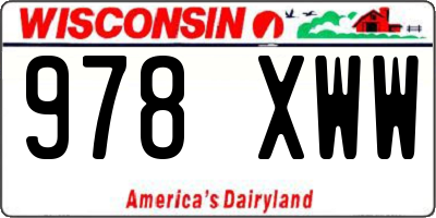 WI license plate 978XWW