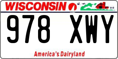 WI license plate 978XWY