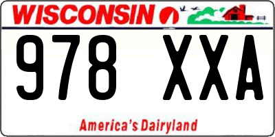 WI license plate 978XXA