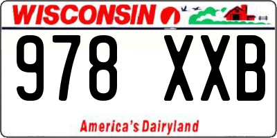 WI license plate 978XXB