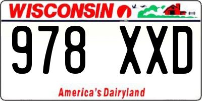 WI license plate 978XXD
