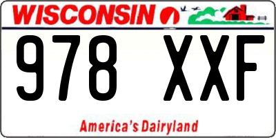 WI license plate 978XXF