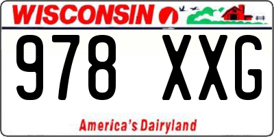 WI license plate 978XXG