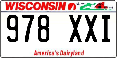 WI license plate 978XXI