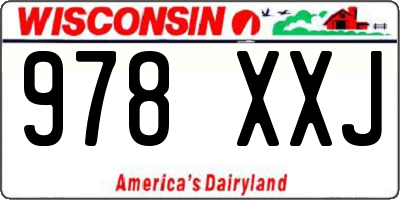 WI license plate 978XXJ