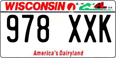 WI license plate 978XXK