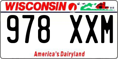 WI license plate 978XXM