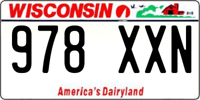 WI license plate 978XXN