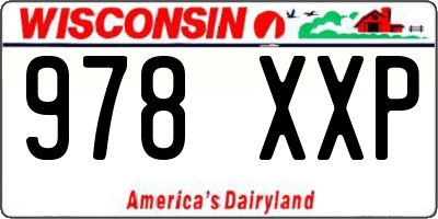 WI license plate 978XXP