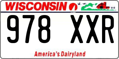 WI license plate 978XXR