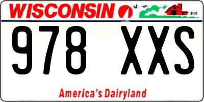 WI license plate 978XXS