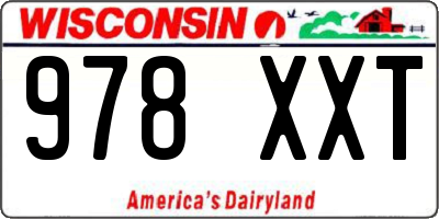 WI license plate 978XXT