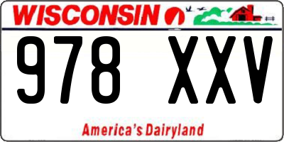 WI license plate 978XXV