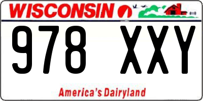 WI license plate 978XXY