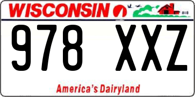 WI license plate 978XXZ
