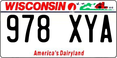 WI license plate 978XYA