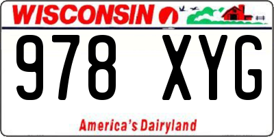 WI license plate 978XYG