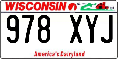 WI license plate 978XYJ