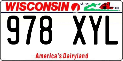 WI license plate 978XYL