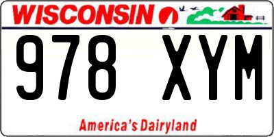 WI license plate 978XYM