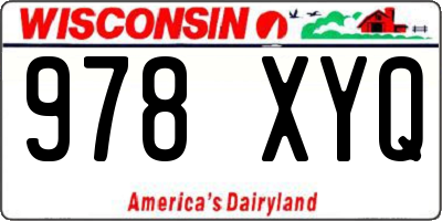 WI license plate 978XYQ