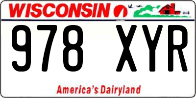 WI license plate 978XYR