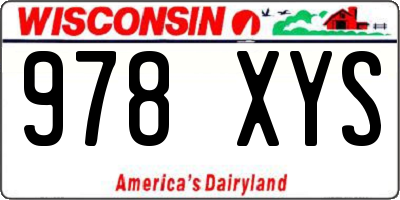 WI license plate 978XYS