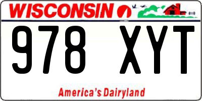 WI license plate 978XYT