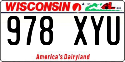 WI license plate 978XYU