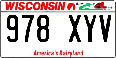 WI license plate 978XYV