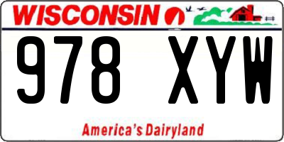 WI license plate 978XYW