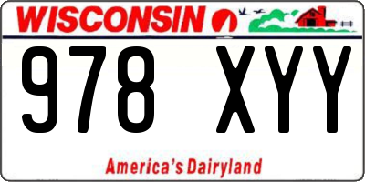 WI license plate 978XYY