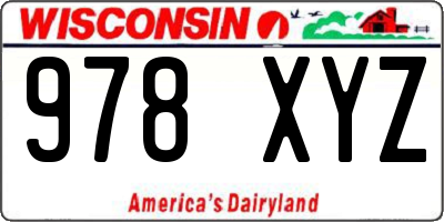 WI license plate 978XYZ