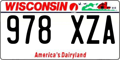 WI license plate 978XZA