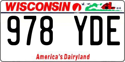 WI license plate 978YDE