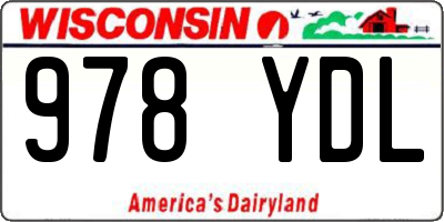 WI license plate 978YDL