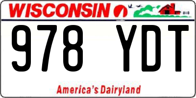WI license plate 978YDT
