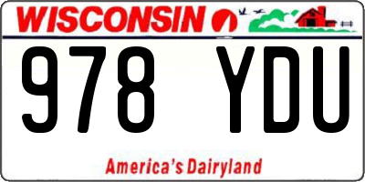 WI license plate 978YDU