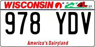 WI license plate 978YDV