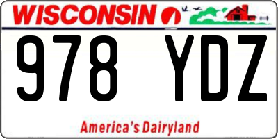 WI license plate 978YDZ