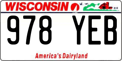WI license plate 978YEB