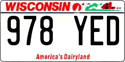 WI license plate 978YED