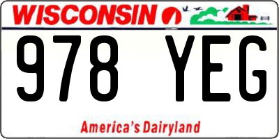 WI license plate 978YEG