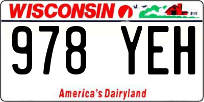 WI license plate 978YEH