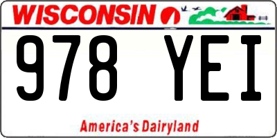 WI license plate 978YEI