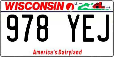 WI license plate 978YEJ