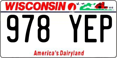 WI license plate 978YEP