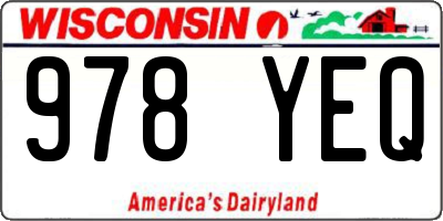 WI license plate 978YEQ