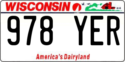 WI license plate 978YER